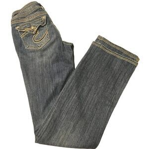 Silver Suki Surplus Women's Jeans Sz W27/L34 Back Flap Pockets Thick‎ Thr…